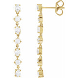 14K Gold 1 1/5 CTW Lab-Grown Diamond Dangle Earrings