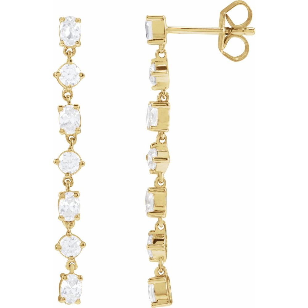 14K Gold 1 1/5 CTW Lab-Grown Diamond Dangle Earrings