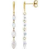 14K Gold 1 1/2 CTW Lab-Grown Diamond Drilled Diamond Earrings