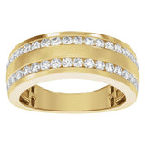14K Yellow 3/4 CTW Lab-Grown Diamond Tapered Men  Band