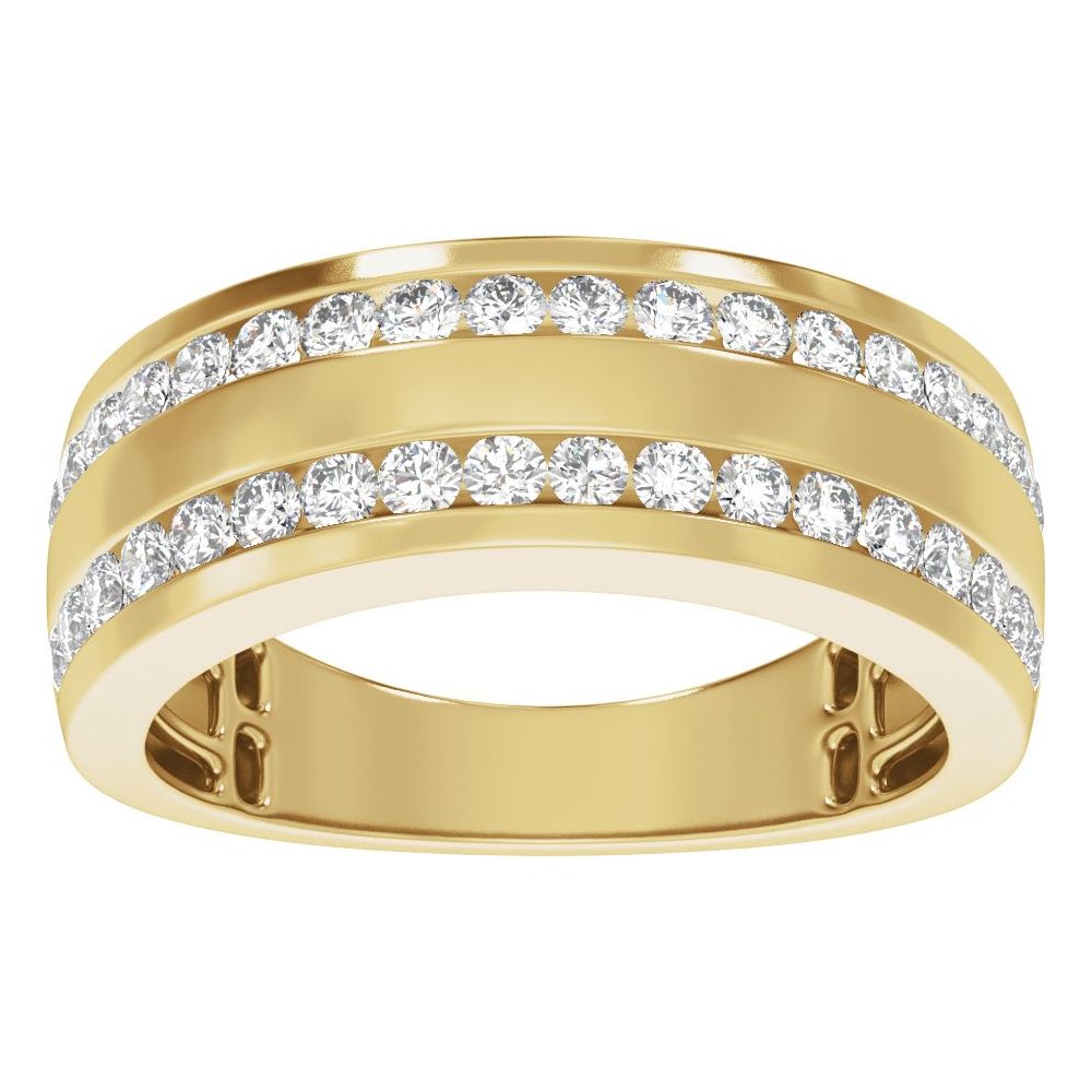 14K Yellow 3/4 CTW Lab-Grown Diamond Tapered Men  Band