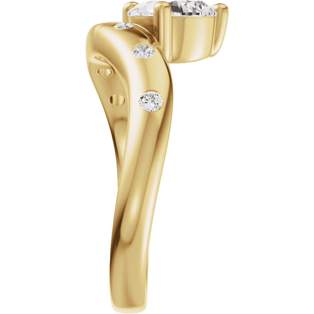 14K Yellow 10x7 mm Pear 1/8 CTW Natural Diamond Engagement Ring