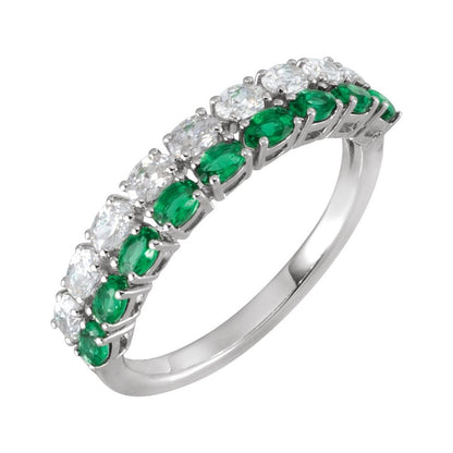Lab-Grown Emerald & 0.90 CTW Lab-Grown Diamond Ring ✨
