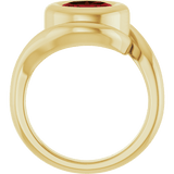 14K Yellow Natural Mozambique Garnet Bypass Ring