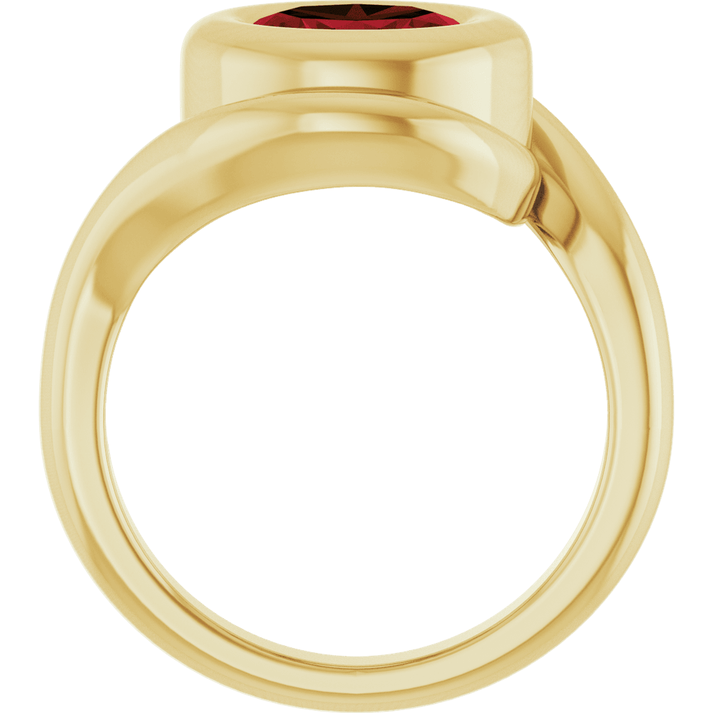 14K Yellow Natural Mozambique Garnet Bypass Ring