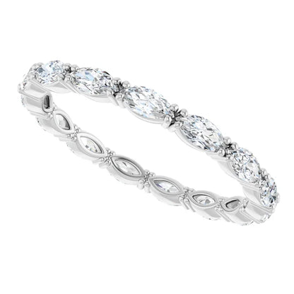 14K White 1 CTW Lab-Grown Diamond Eternity Band
