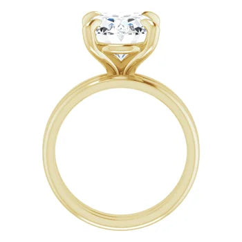 14K Yellow 12x10 mm Oval Solitaire Engagement Ring Setting