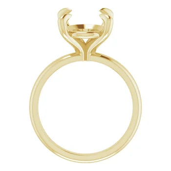 14K Yellow 12x10 mm Oval Solitaire Engagement Ring Setting