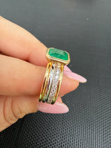 2.5ct Natural Zambian Emerald and Natural Diamond Custom Ring