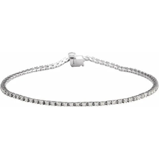 14K White Lab-Grown Diamond Tennis Bracelet 7 1/4"