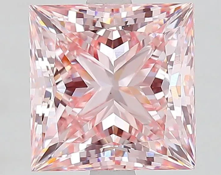 3.05ct Princess Lab Grown Diamond (Colour Fancy Intense Pink, Clarity VS1, IGI Certified)
