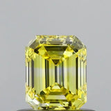 0.51ct Emerald Lab Grown Diamond (Colour Fancy Vivid Yellow, Clarity VS1, IGI Certified)