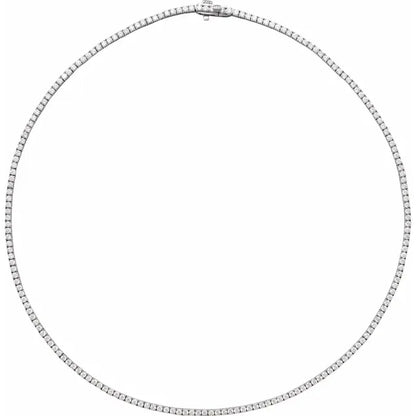 14K White Gold 5 CTW Lab-Grown Diamond Tennis Necklace – 16"
