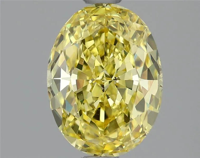 1.70ct Oval Natural Diamond (Colour Fancy Vivid Yellow, Clarity IF, GIA Certified)