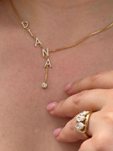 Custom DIANA Natural Diamond Name Necklace – 18K Yellow Gold Personalized Diamond Letter Necklace