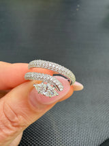 0.40 CT GIA-Certified Natural Marquise Diamond Wraparound Ring in 18K White Gold
