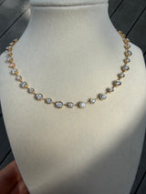 8.30 CTW Lab-Grown Diamond Bezel Tennis Necklace  in 14K Yellow Gold