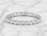 16.10 CTW Trillion-Cut Lab-Grown Diamond Tennis Bracelet – 14K White Gold