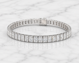 13.49 CTW Radiant-Cut Lab-Grown Diamond Tennis Bracelet – 14K White Gold