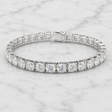 14.62 CTW Round Lab-Grown Diamond Tennis Bracelet – 14K White Gold