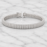 9.09 CTW 3-Row Lab-Grown Diamond Tennis Bracelet – 14K White Gold