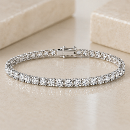 4.00 CTW Natural Diamond 18K White Gold Tennis Bracelet