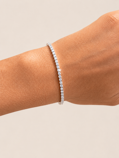 4.00 CTW Natural Diamond 18K White Gold Tennis Bracelet