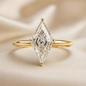 3.7 CT Lozenge Lab-Grown Diamond Solitaire Ring – 14K Yellow Gold