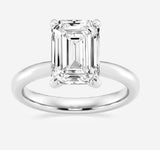 14k White Gold Custom Solitaire Engagement Ring 9x7 Center Stone