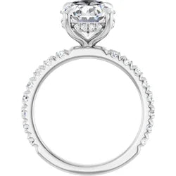3.5 ct Oval Accented Engagement Ring 14K white gold