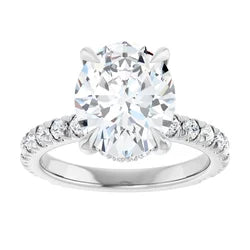 3.5 ct Oval Accented Engagement Ring 14K white gold