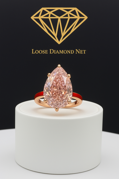 The Empress- 10ct  Vivid Pink Enamel Finish Engagement Ring