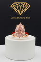 The Empress- 10ct  Vivid Pink Enamel Finish Engagement Ring
