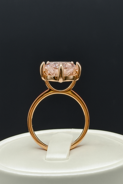 The Empress- 10ct  Vivid Pink Enamel Finish Engagement Ring
