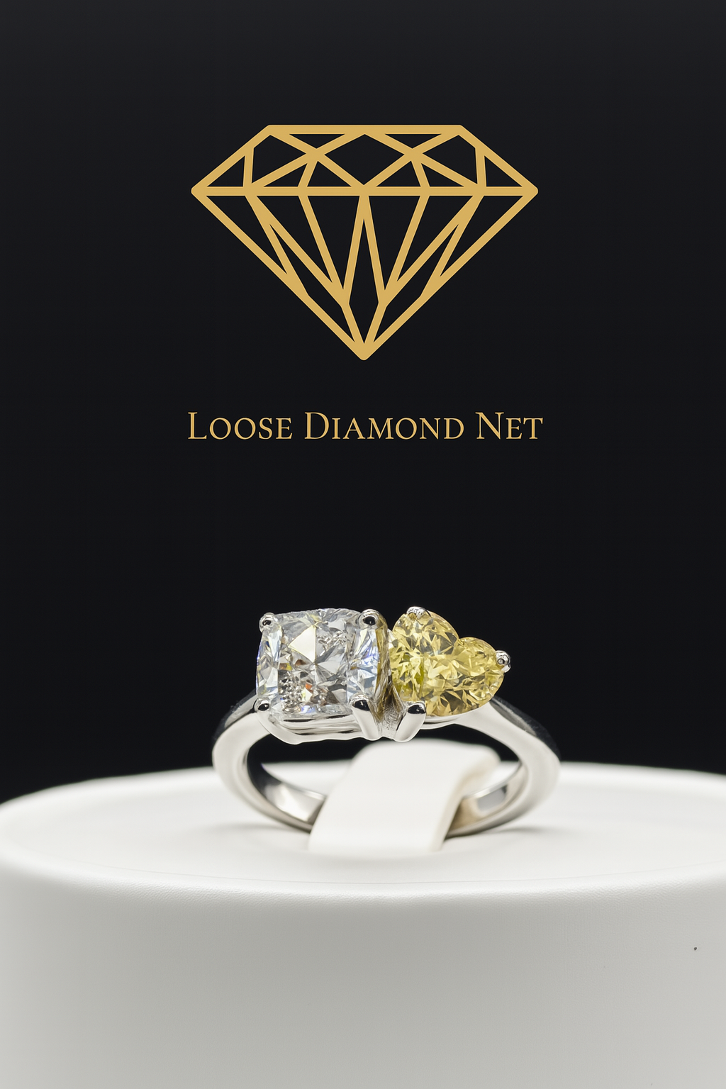 Toi et Moi 2 CTW Heart-Shaped Lab-Grown Diamond Ring – 14K White Gold