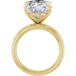 7.04 CT Oval Lab Grown Diamond Ring – 14K Yellow Gold Solitaire | IGI Certified