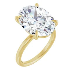 7.04 CT Oval Lab Grown Diamond Ring – 14K Yellow Gold Solitaire | IGI Certified