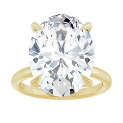 7.04 CT Oval Lab Grown Diamond Ring – 14K Yellow Gold Solitaire | IGI Certified