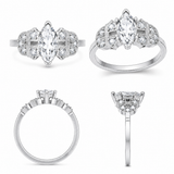 Art Deco 0.70 CT Natural Marquise Diamond Engagement Ring | GIA Certified | 18K White Gold