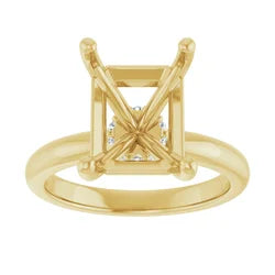 14k Yellow Gold Emerald Mounting With Wrapped Hidden Halo