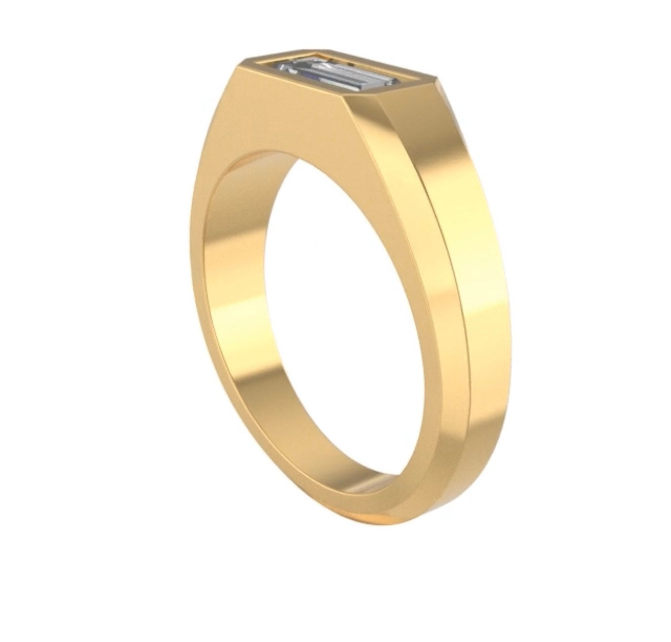 East West Set Baguette Ring – 14KT Yellow Gold, 1 ct Lab Grown Diamond