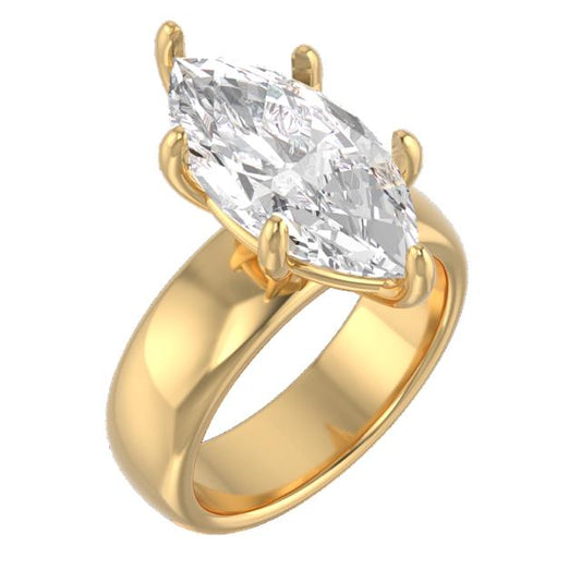 14K Yellow Gold 5 mm Heavy Solitaire Band