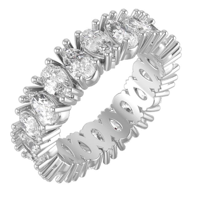 North–South Pear Eternity Band – 4 1/2 CTW | 14K White Gold | Size 7