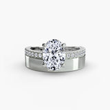 Wide Band Solitaire ერთად Pavé Band