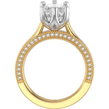 Custom 14K Two-Tone Gold Cathedral Oval Engagement Ring Mounting