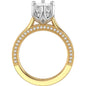 Custom 14K Two-Tone Gold Cathedral Oval Engagement Ring Mounting