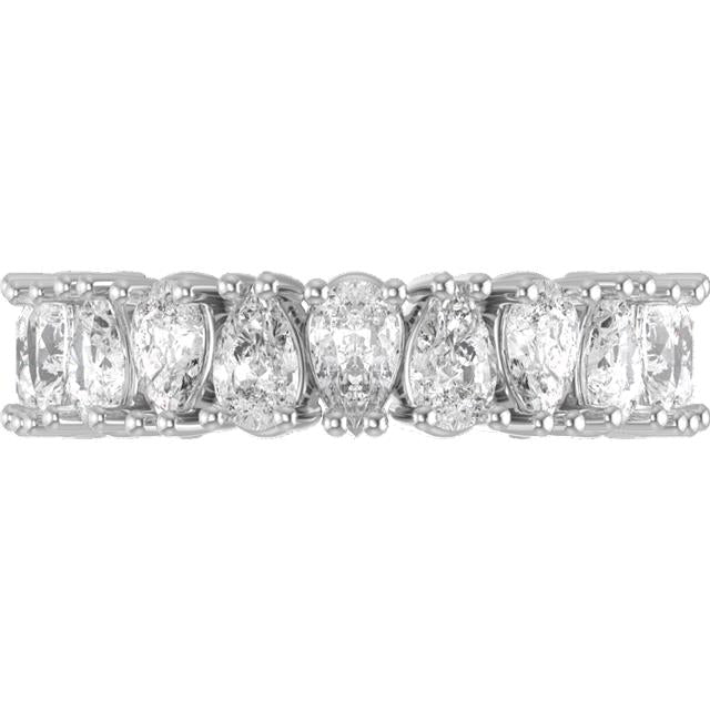 North–South Pear Eternity Band – 4 1/2 CTW | 14K White Gold | Size 7