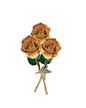 Lacquered Cream & Orange Ombre Rose with 24K Gold-Plated Trim