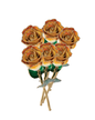 Lacquered Cream & Orange Ombre Rose with 24K Gold-Plated Trim