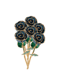 Lacquered Blue Sparkle Rose with Gold Trim